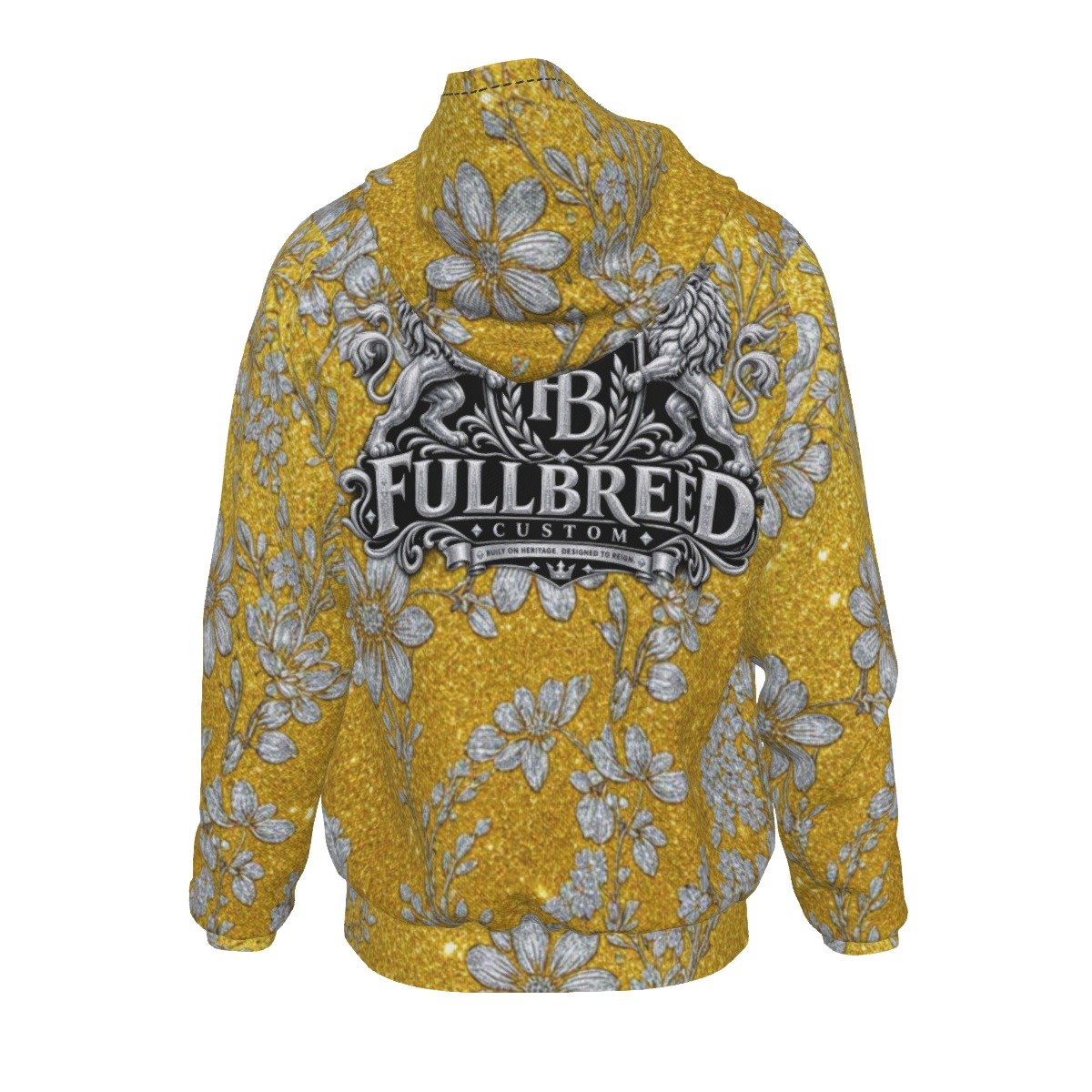FullbreedCustom Print Men's Heavy Fleece Raglan Zip Up Hoodie With Pocket - Image 2