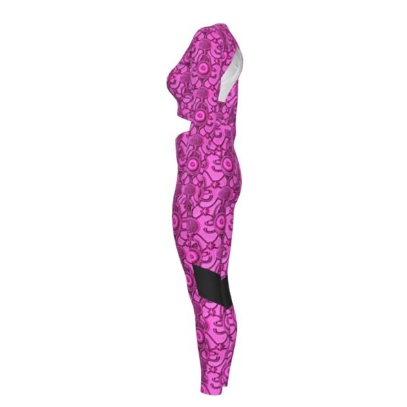 All-Over Print Women's Sport Set With Backless Top And Leggings