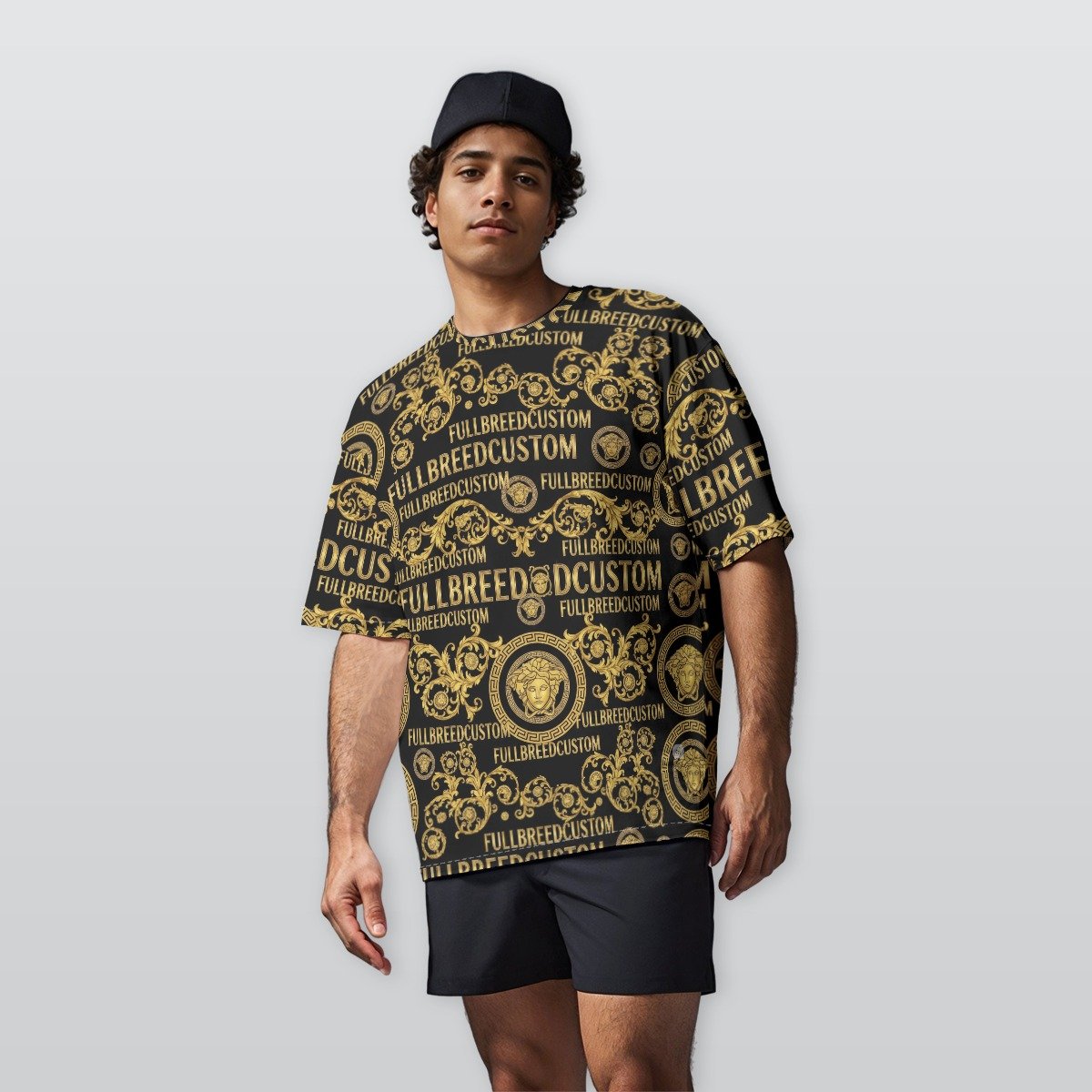 All-Over Print Men’s Oversize Crewneck T-Shirt|230GSM Cotton