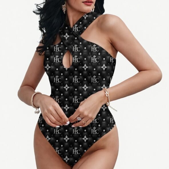 FullbreedCustom Print Women's backless cross-body swimsuit