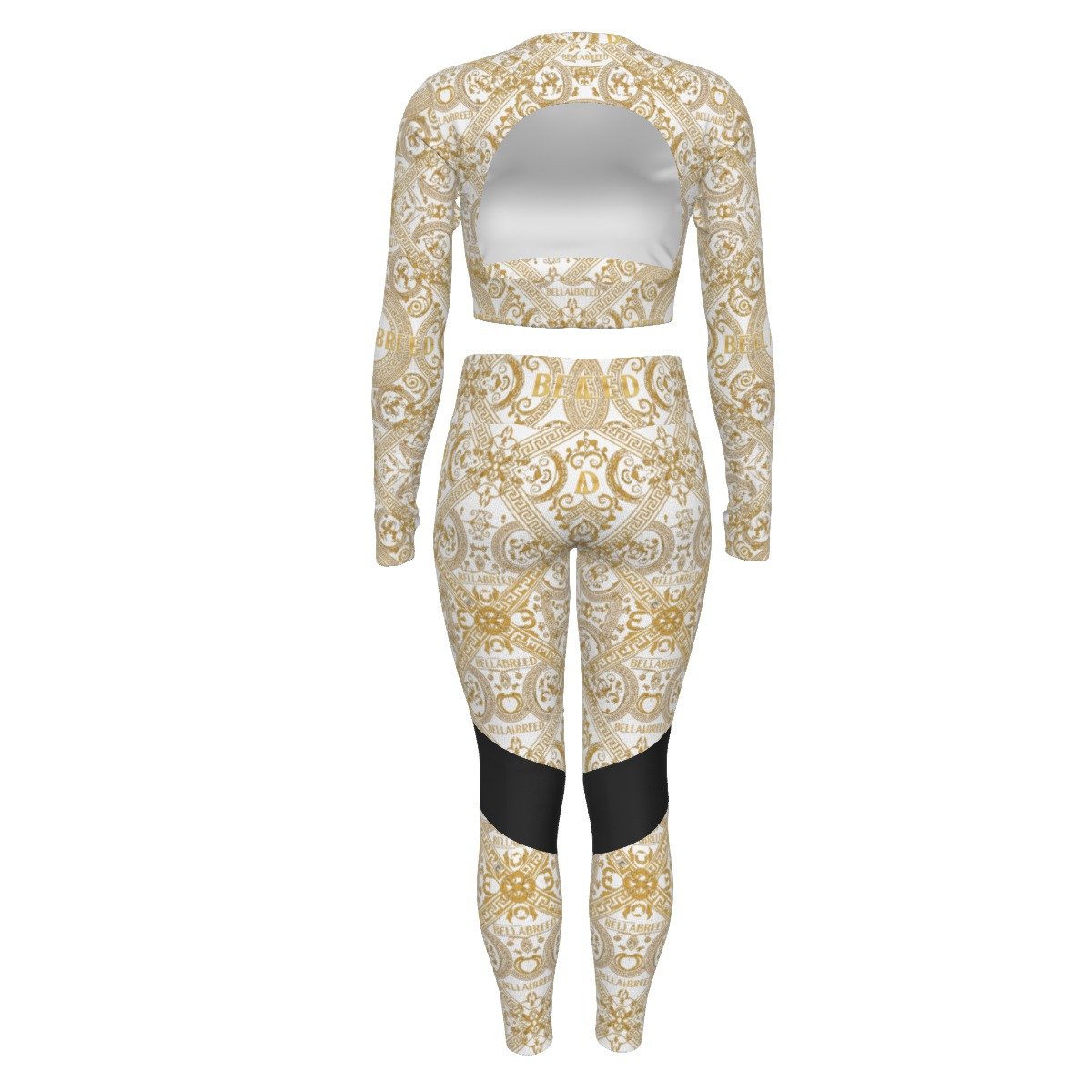 All-Over Print Women's Sport Set With Backless Top And Leggings