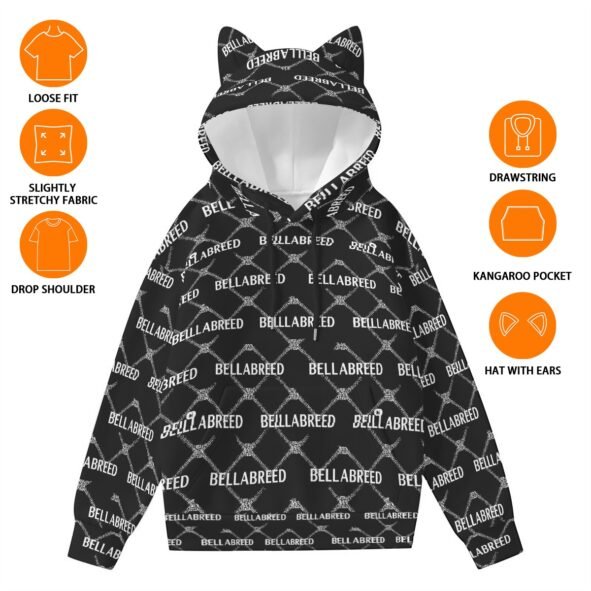 All-Over Print Women’s Hoodie With Decorative Ears