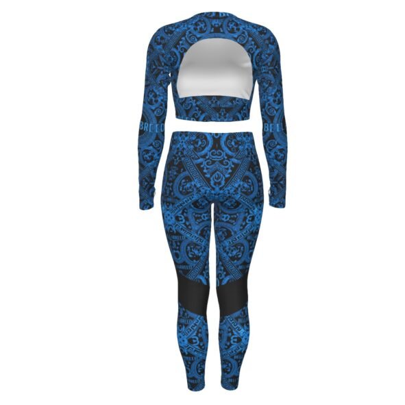 All-Over Print Women's Sport Set With Backless Top And Leggings