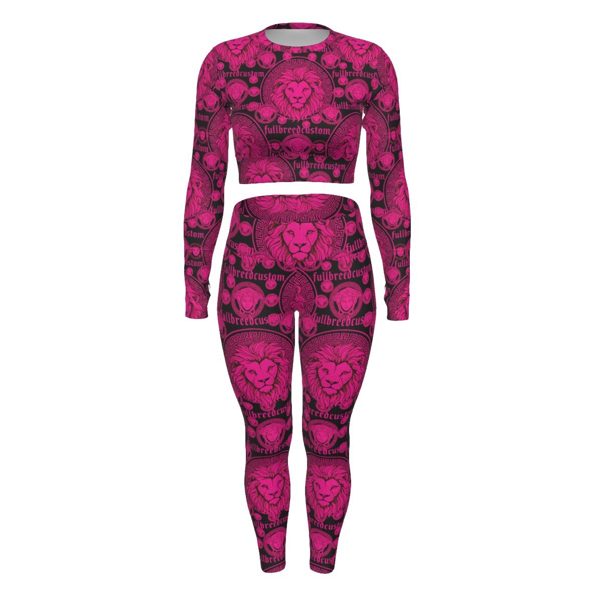 All-Over Print Women's Sport Set With Backless Top And Leggings - Image 3