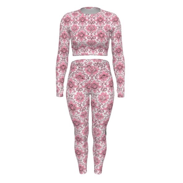All-Over Print Women's Sport Set With Backless Top And Leggings