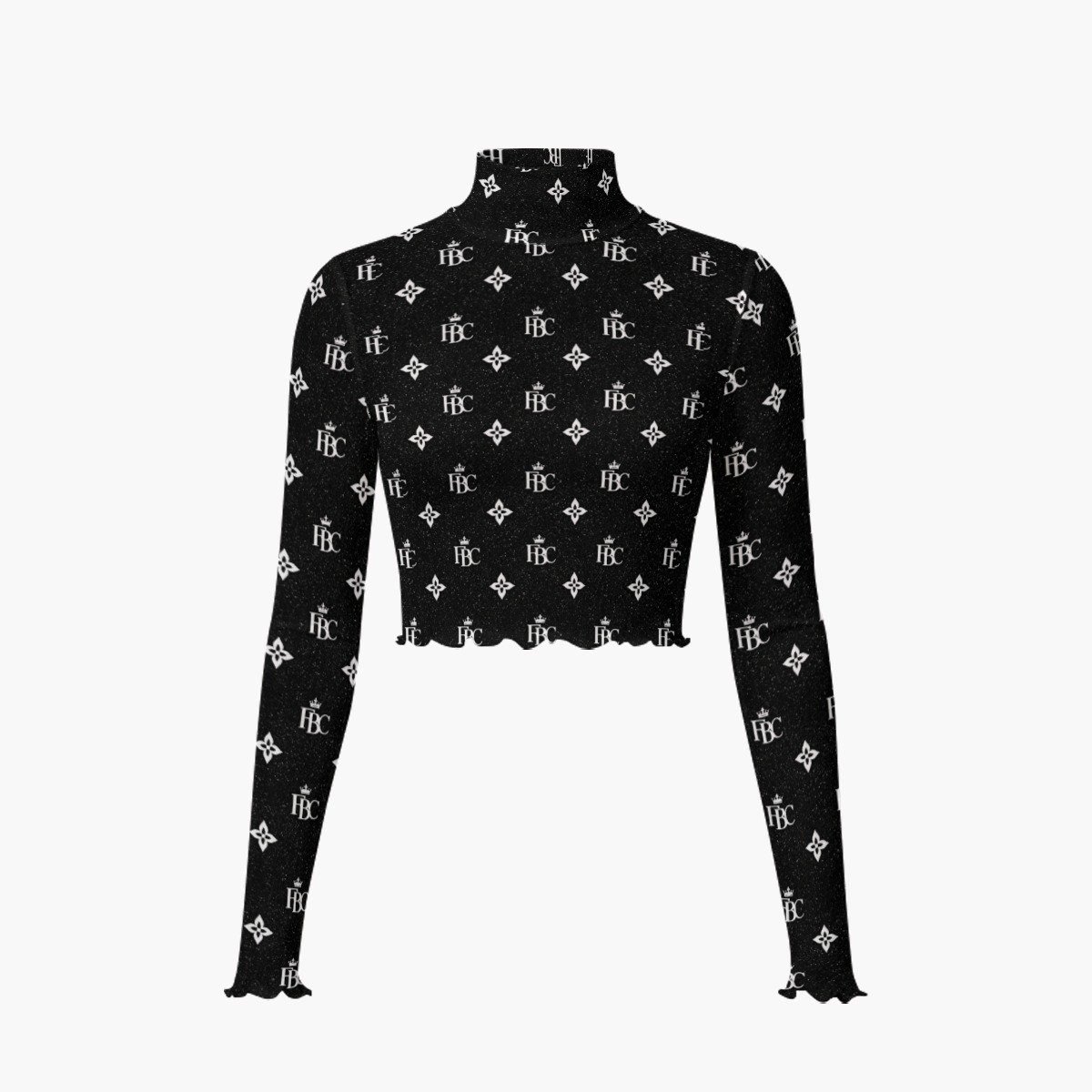 FullbreedCustom Print Women's High Neck Skirt Set With Thumb Hole - Image 5