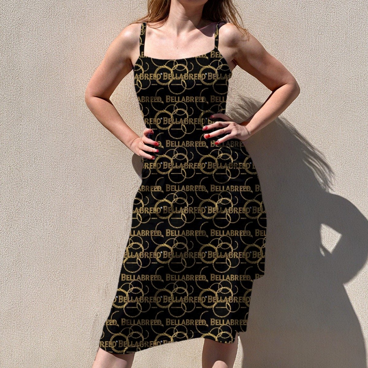 All-Over Print Women's sleeveless suspender dress