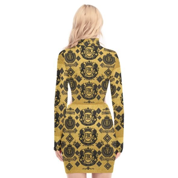 All-Over Print Women's Waist Hollow Hip Dress