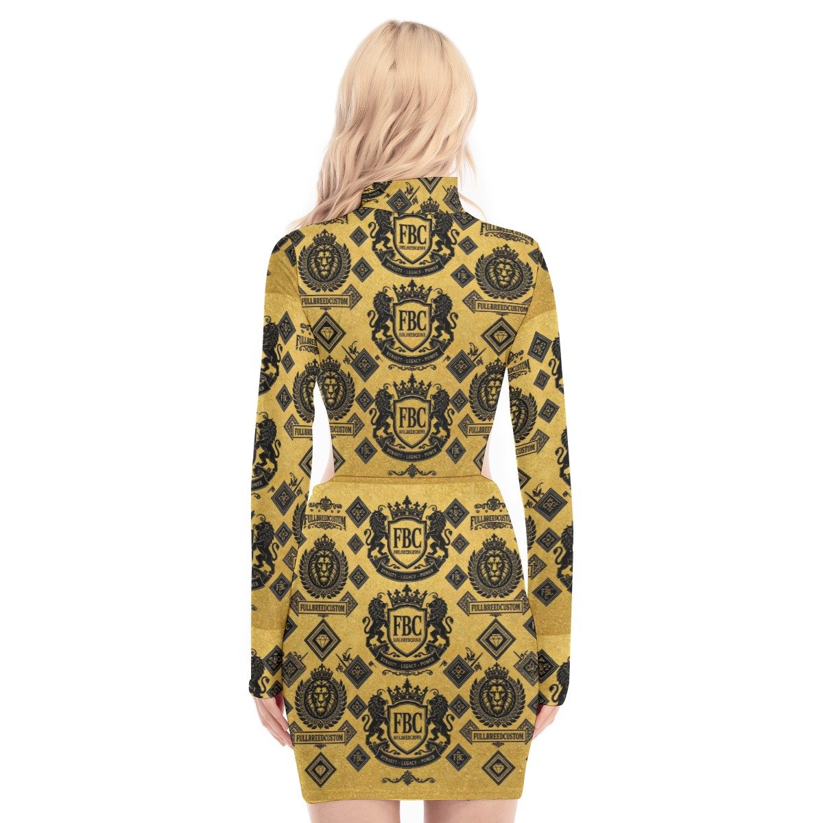 All-Over Print Women's Waist Hollow Hip Dress