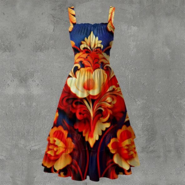 All-Over Print Women‘s Ruffle Hem Dress