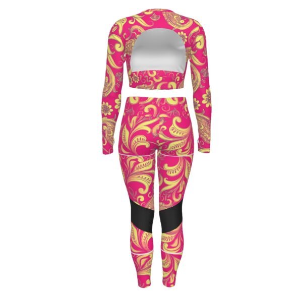 All-Over Print Women's Sport Set With Backless Top And Leggings