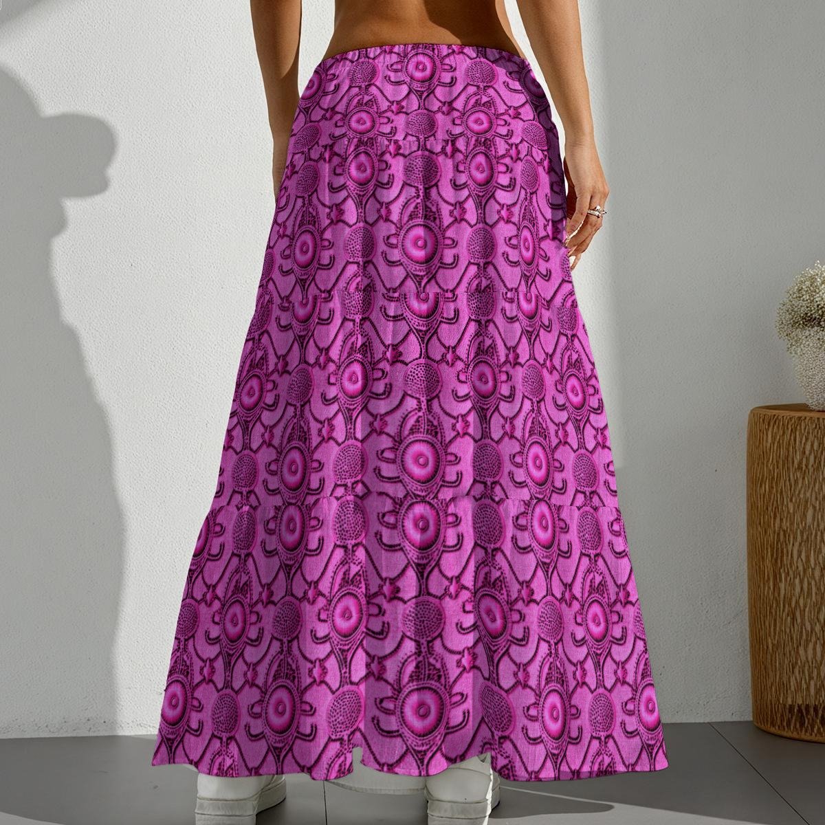 All-Over Print Women's Pleated Long Skirt - Image 2