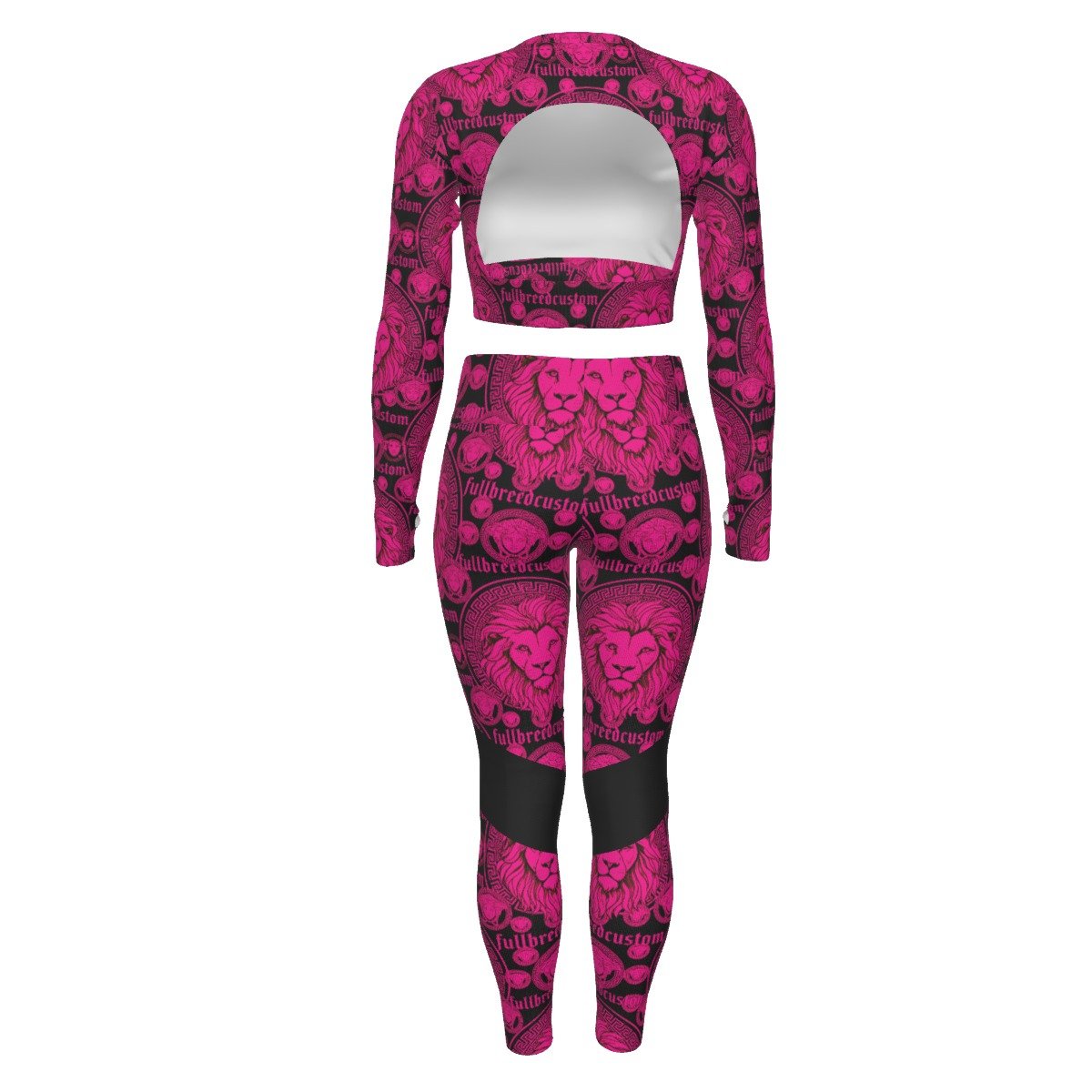 All-Over Print Women's Sport Set With Backless Top And Leggings - Image 4