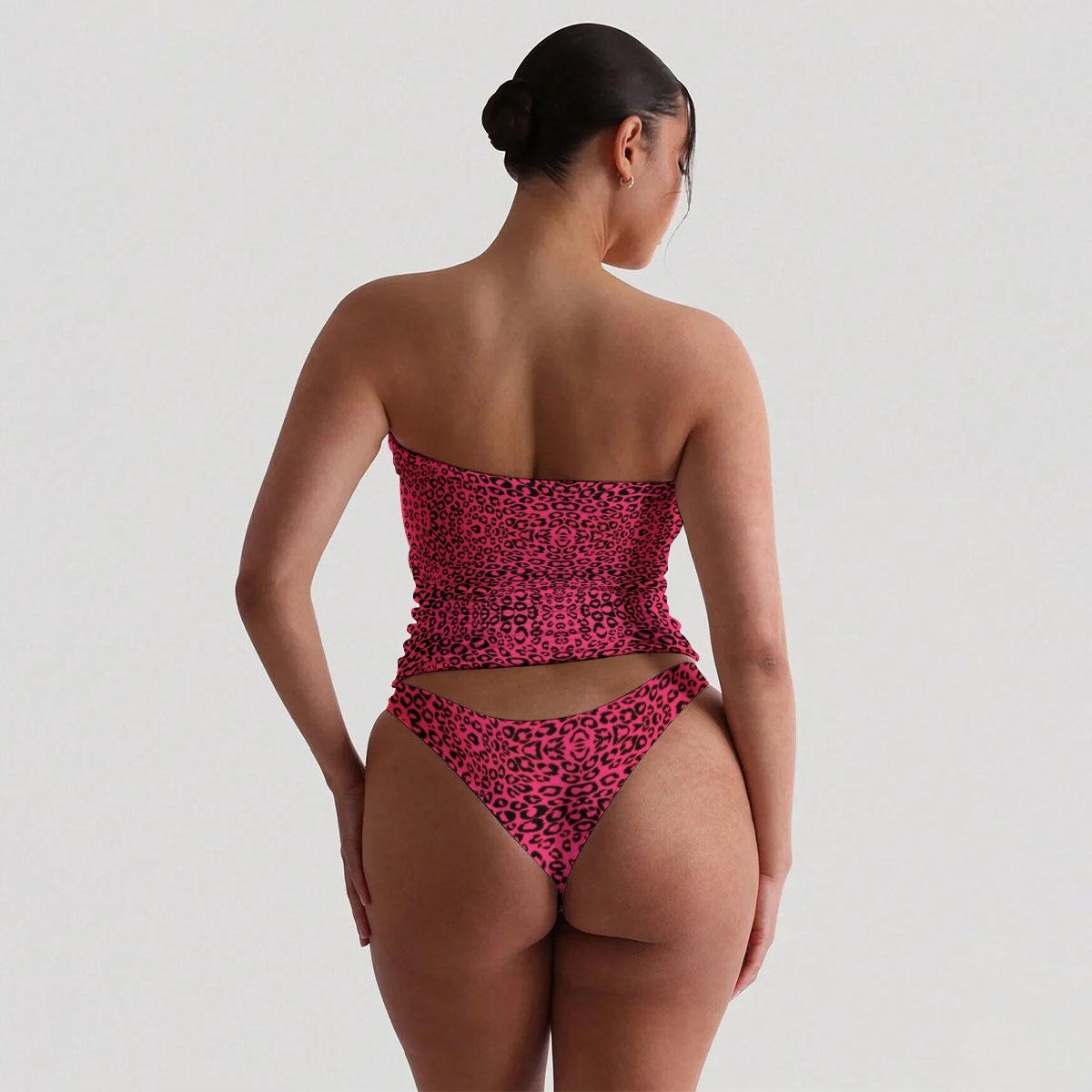 All-Over Print Women's Strapless Tube Top Set - Image 2