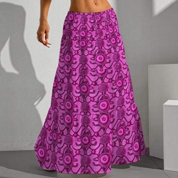 All-Over Print Women's Pleated Long Skirt