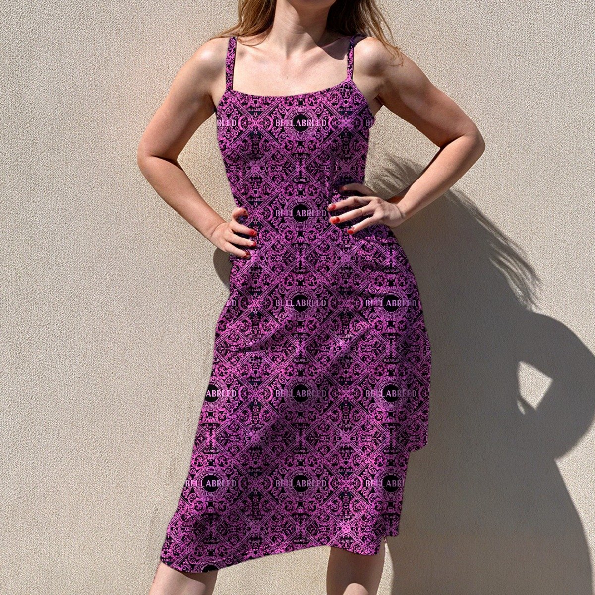 All-Over Print Women's sleeveless suspender dress