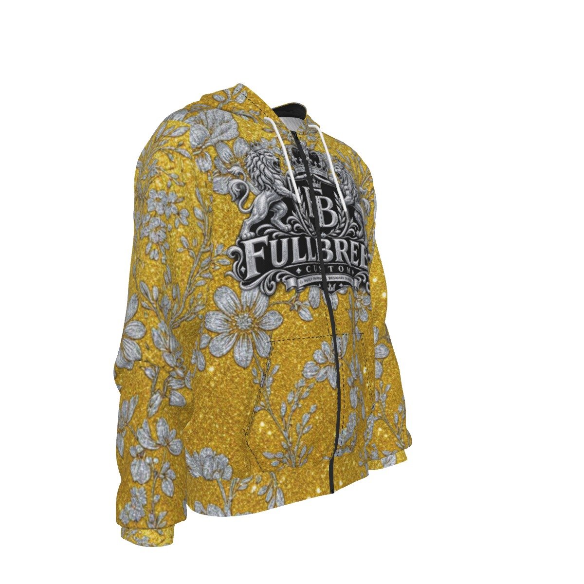 FullbreedCustom Print Men's Heavy Fleece Raglan Zip Up Hoodie With Pocket - Image 4