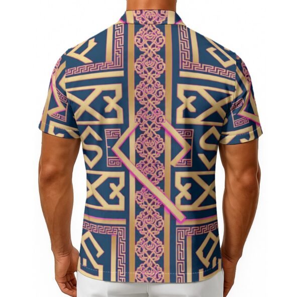 All-Over Print Men's Hawaiian Shirt With Button Closure