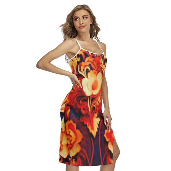 All-Over Print Women's Back Cross Cami Dress
