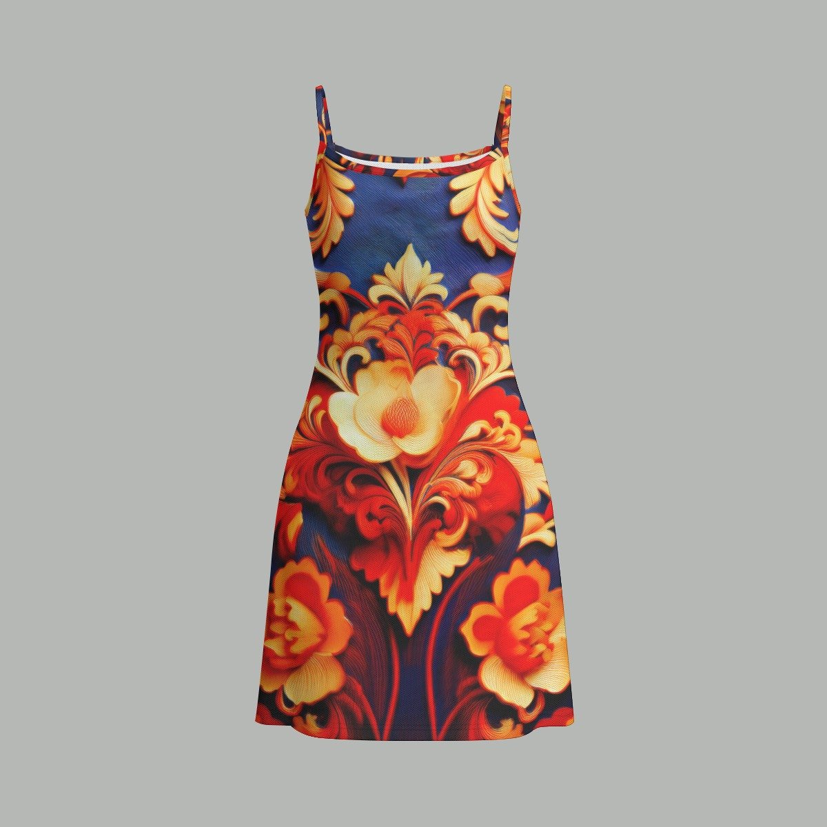 All-Over Print Women's Double-Layer Mesh Dress - Image 2