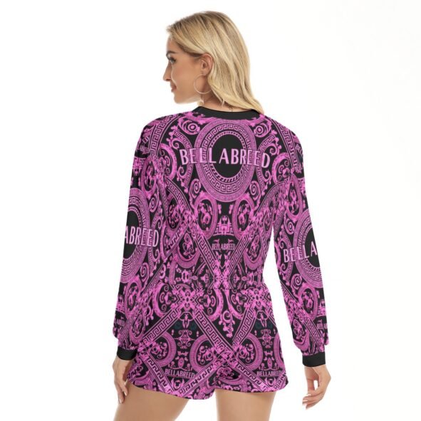 All-Over Print Women's Short Sweatshirt And Pants Suit