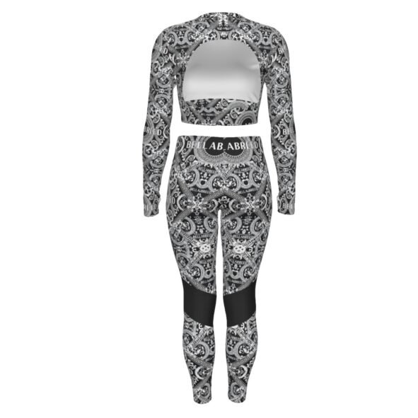 All-Over Print Women's Sport Set With Backless Top And Leggings