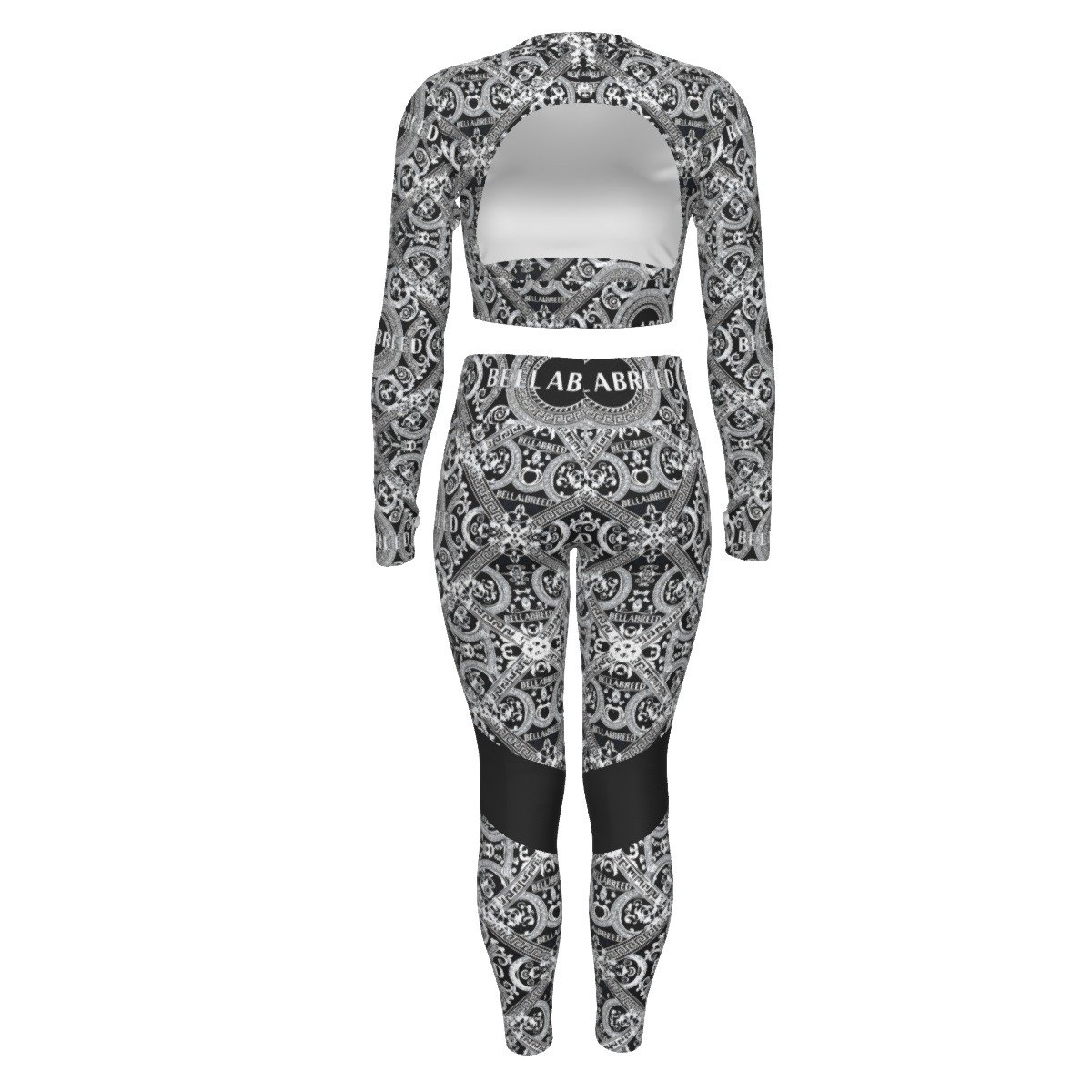All-Over Print Women's Sport Set With Backless Top And Leggings