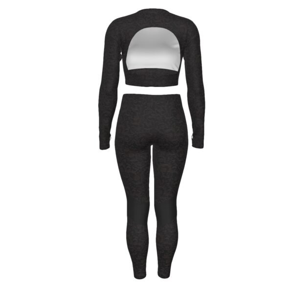All-Over Print Women's Sport Set With Backless Top And Leggings