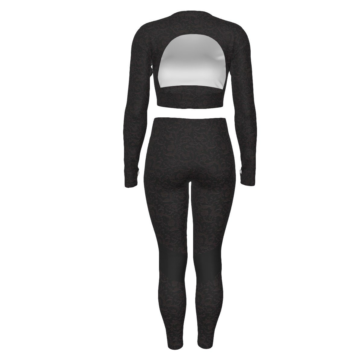 All-Over Print Women's Sport Set With Backless Top And Leggings