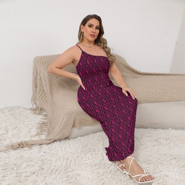 FulllbreedCustom  Print Women's Oblique-Shoulder Exposure Dress With Side Split (Plus Size)