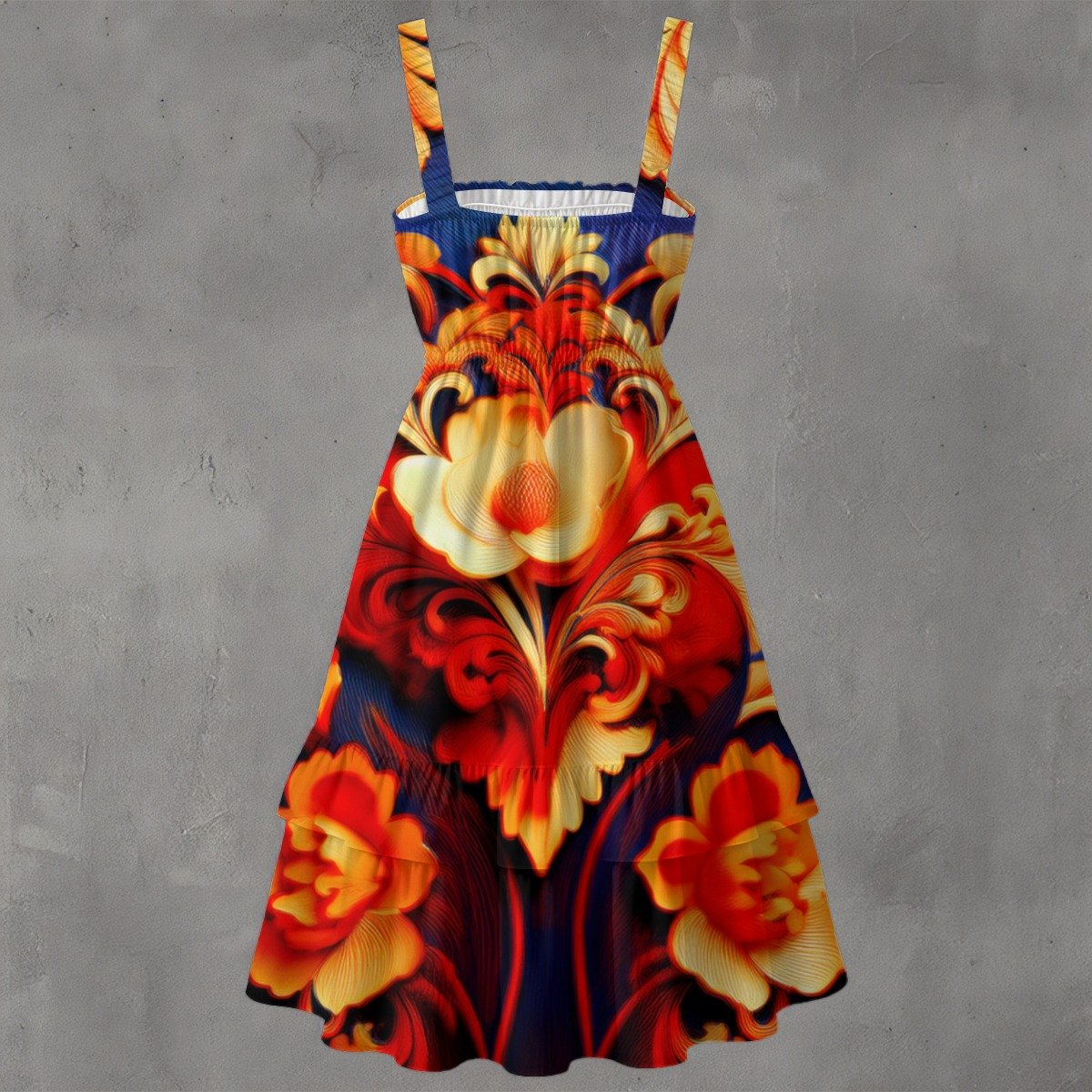 All-Over Print Women‘s Ruffle Hem Dress - Image 2