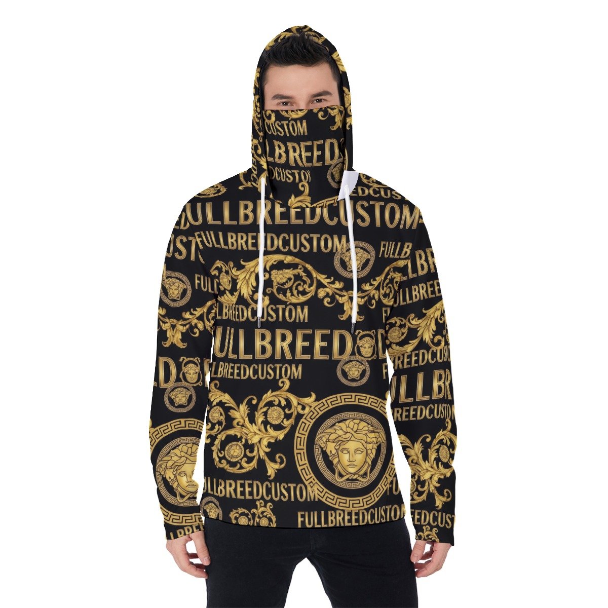 All-Over Print Men's Heavy Fleece Hoodie With Mask - Image 2