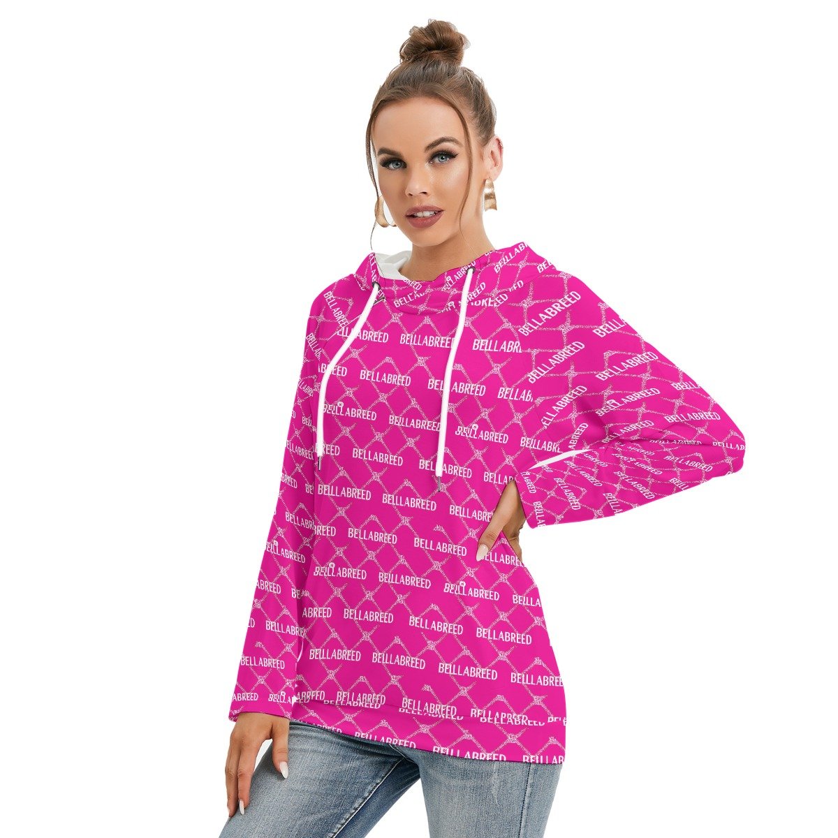 All-Over Print Women's Hoodie With Double Hood - Image 6