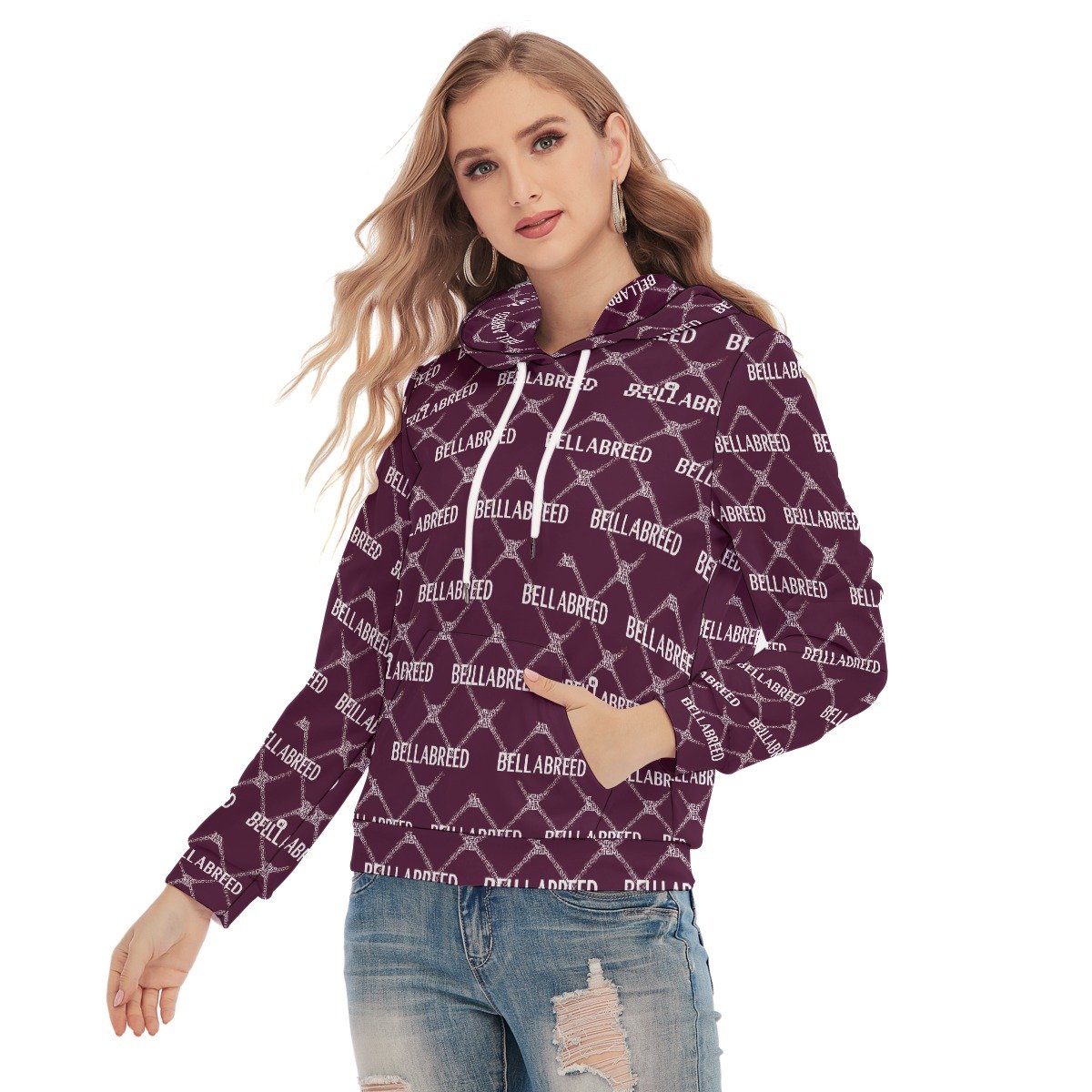 All-Over Print Women's Slim Pullover Hoodie - Image 3