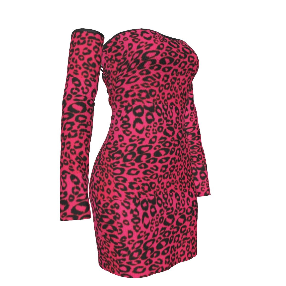 All-Over Print Women's Off-shoulder Back Lace-up Dress