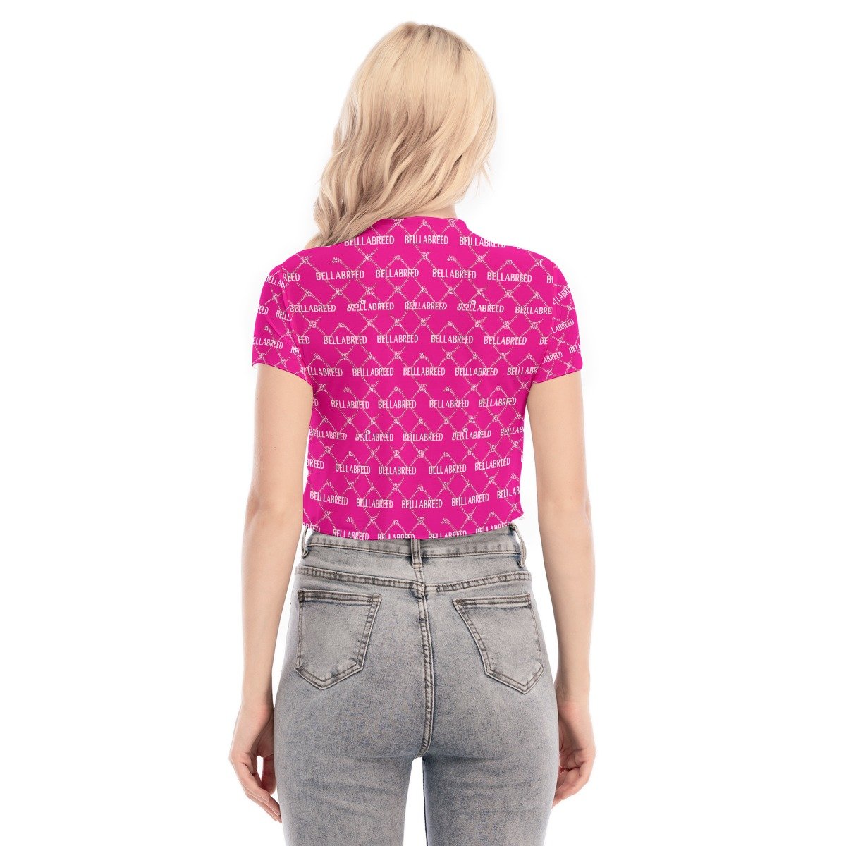 All-Over Print Women's Short Sleeves Mesh Crop Top - Image 4