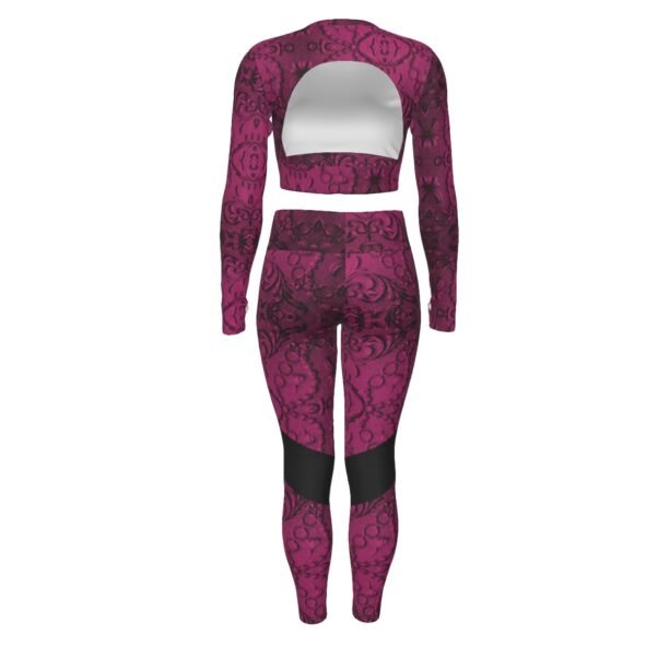 All-Over Print Women's Sport Set With Backless Top And Leggings