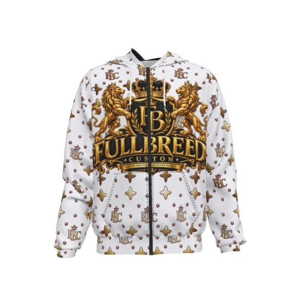 FullbreedCustom Print Men's Heavy Fleece Raglan Zip Up Hoodie With Pocket