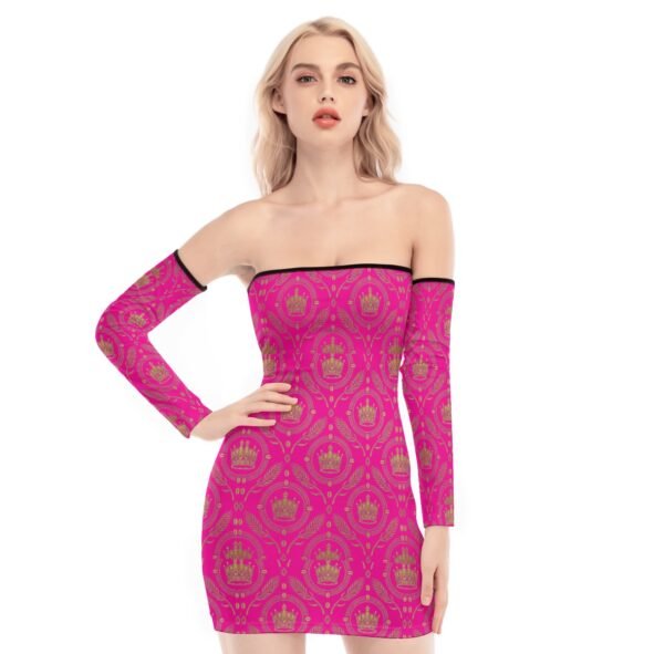 FullbreedCustom  Print Women's Off-shoulder Back Lace-up Dress