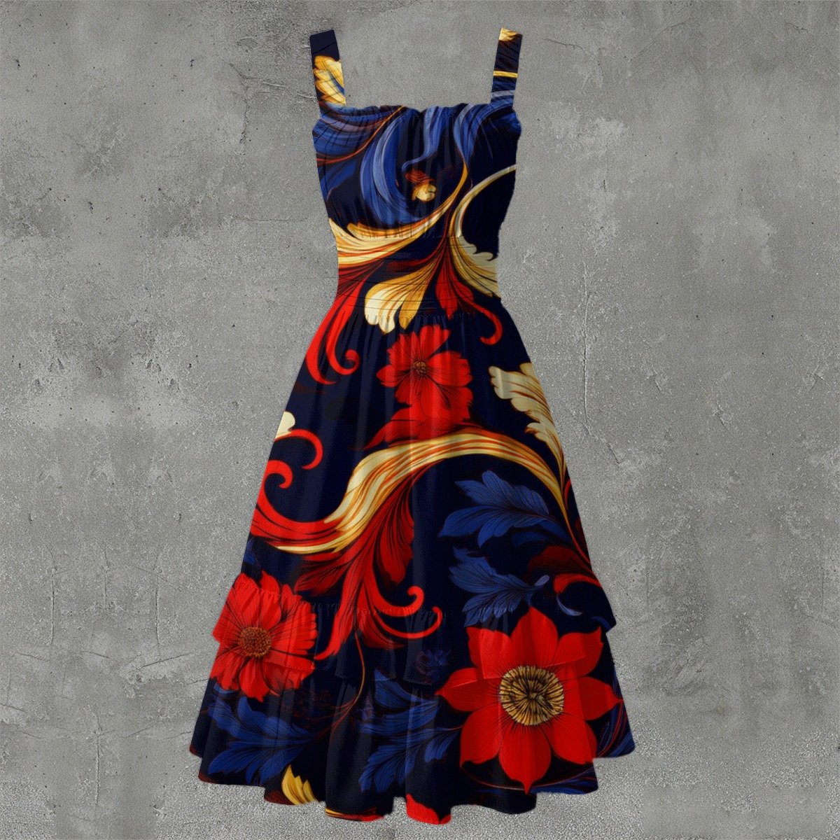 All-Over Print Women‘s Ruffle Hem Dress