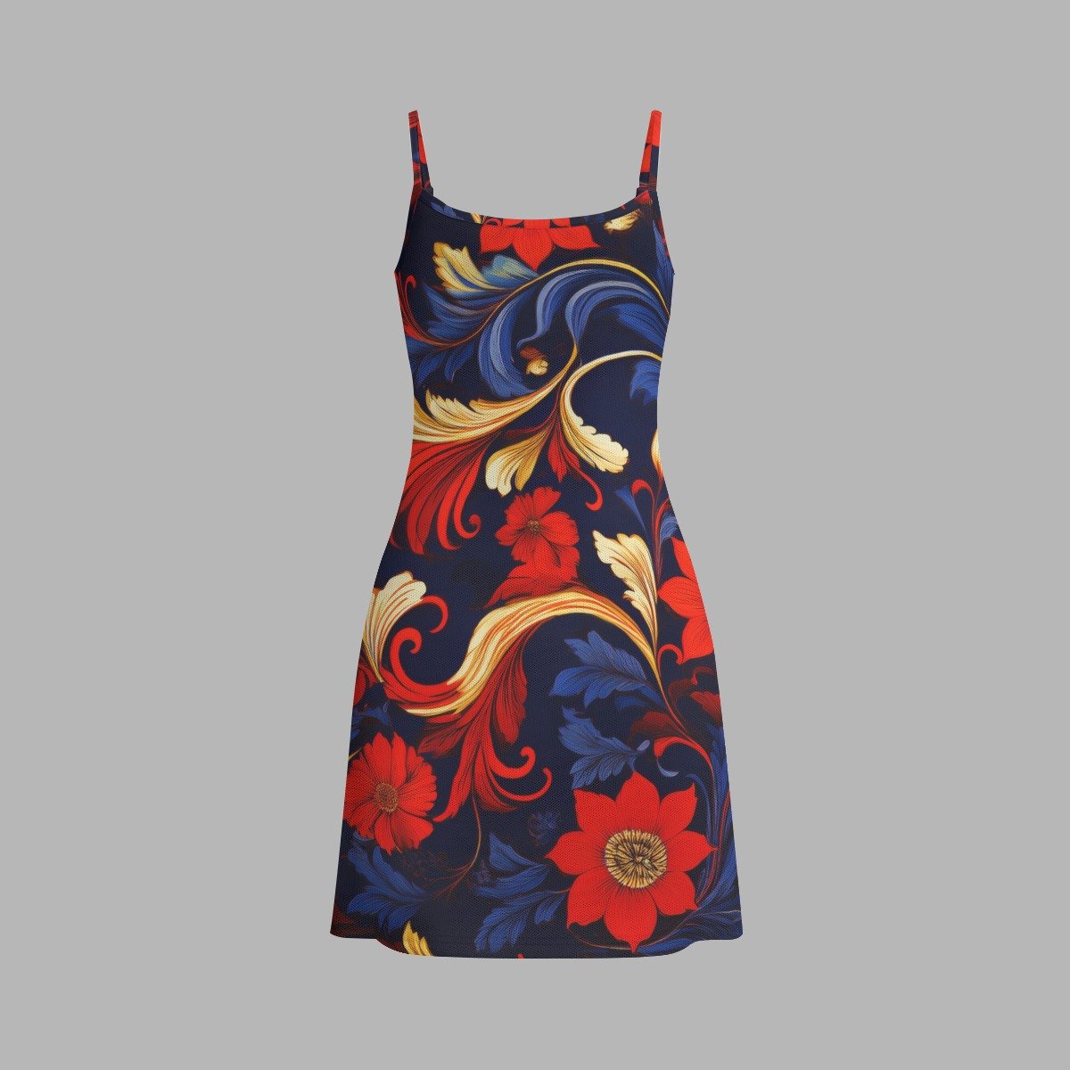 All-Over Print Women's Double-Layer Mesh Dress - Image 2