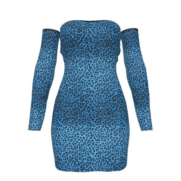 All-Over Print Women's Off-shoulder Back Lace-up Dress