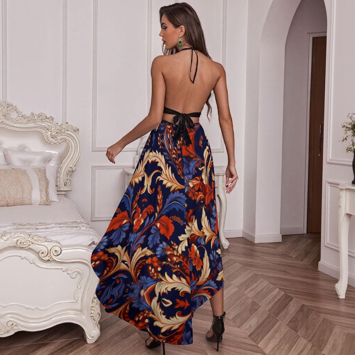 All-Over Print Women’s Elegant Mesh Lace Evening Dress - Image 2