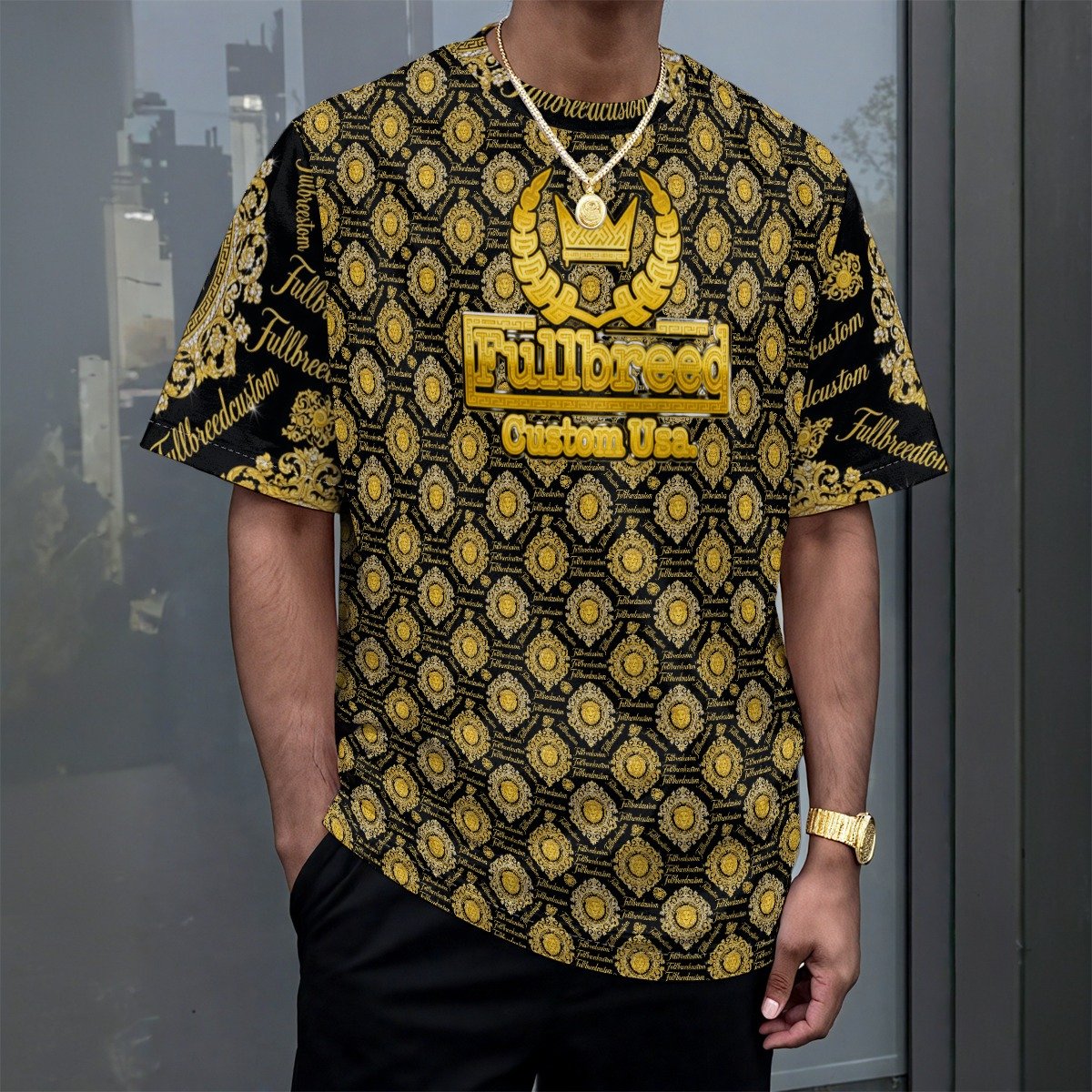 All-Over Print Unisex Drop-shoulder T-shirt|180GSM
