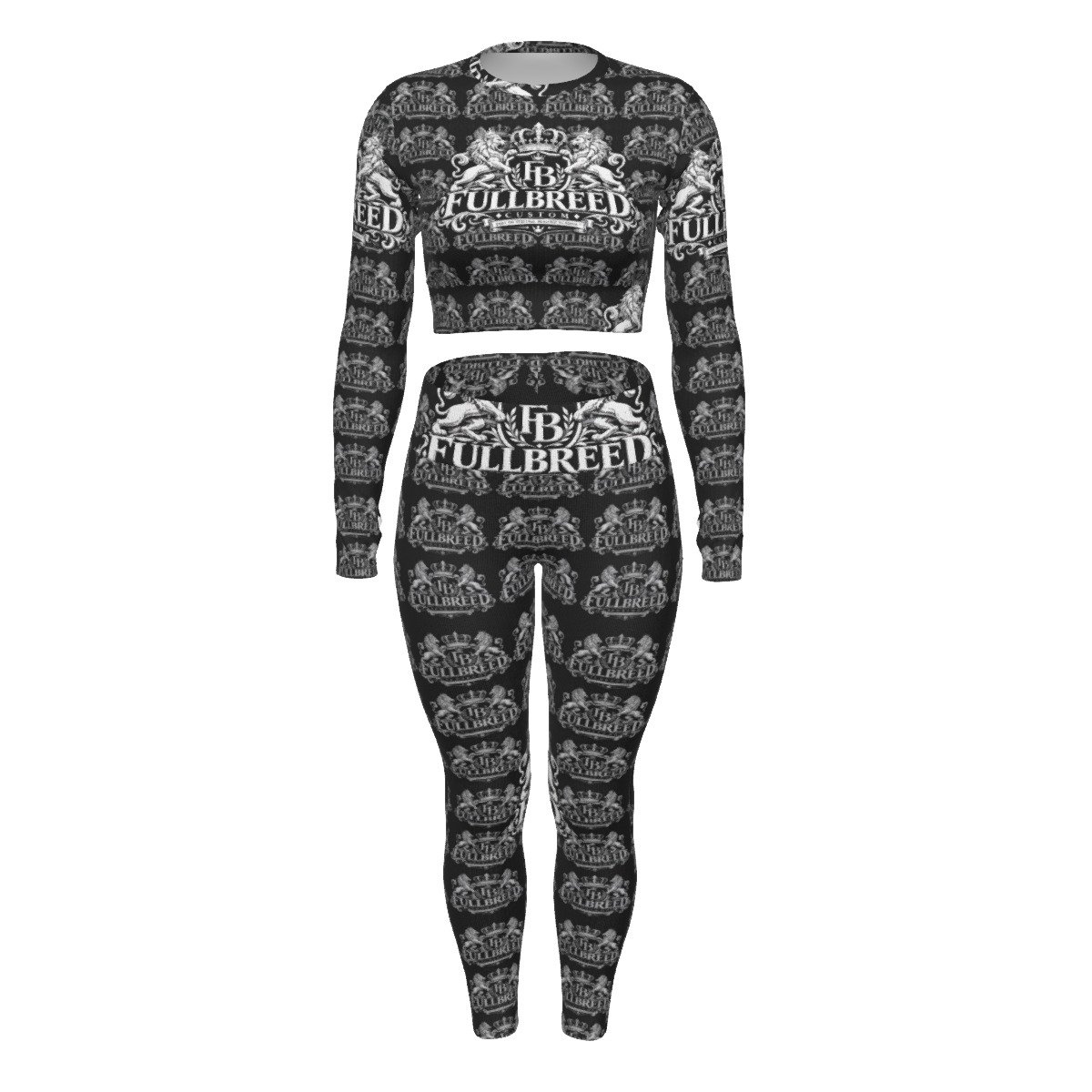 FullbreedCustom Print Women's Sport Set With Backless Top And Leggings