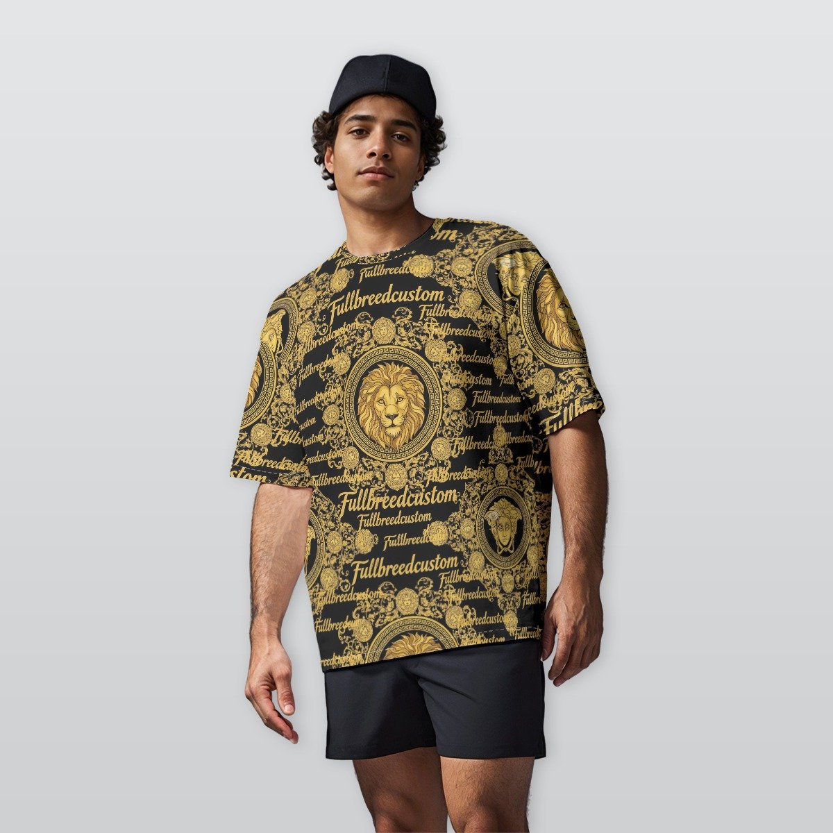 All-Over Print Men’s Oversize Crewneck T-Shirt|230GSM Cotton - Image 2