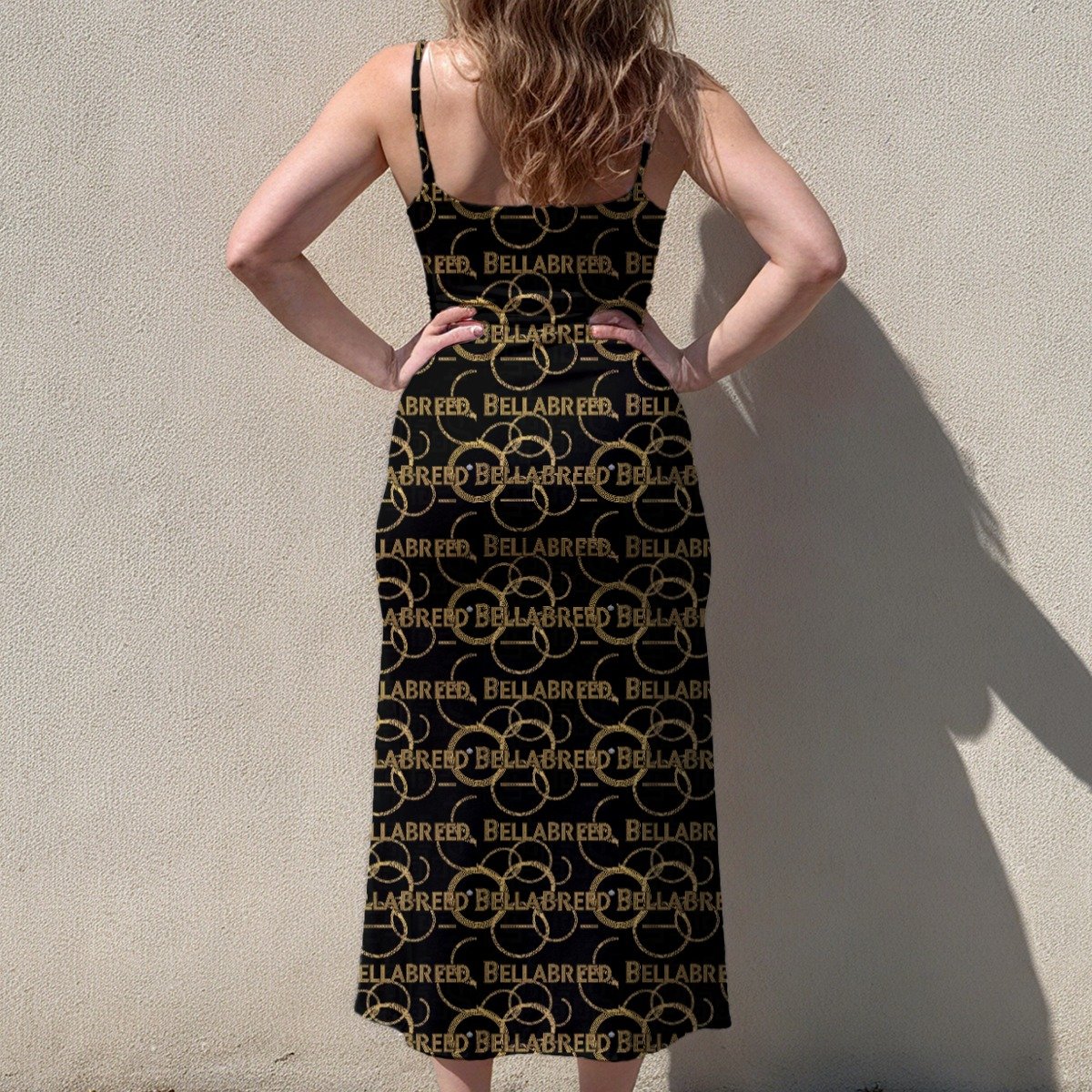 All-Over Print Women's sleeveless suspender dress - Image 2