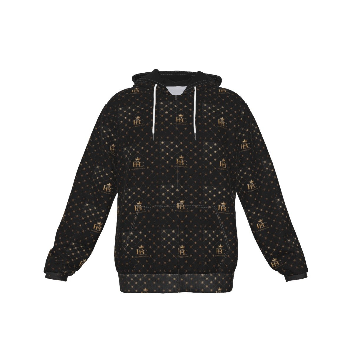 FullbreedCustom Print Zip Up Hoodie With Pocket