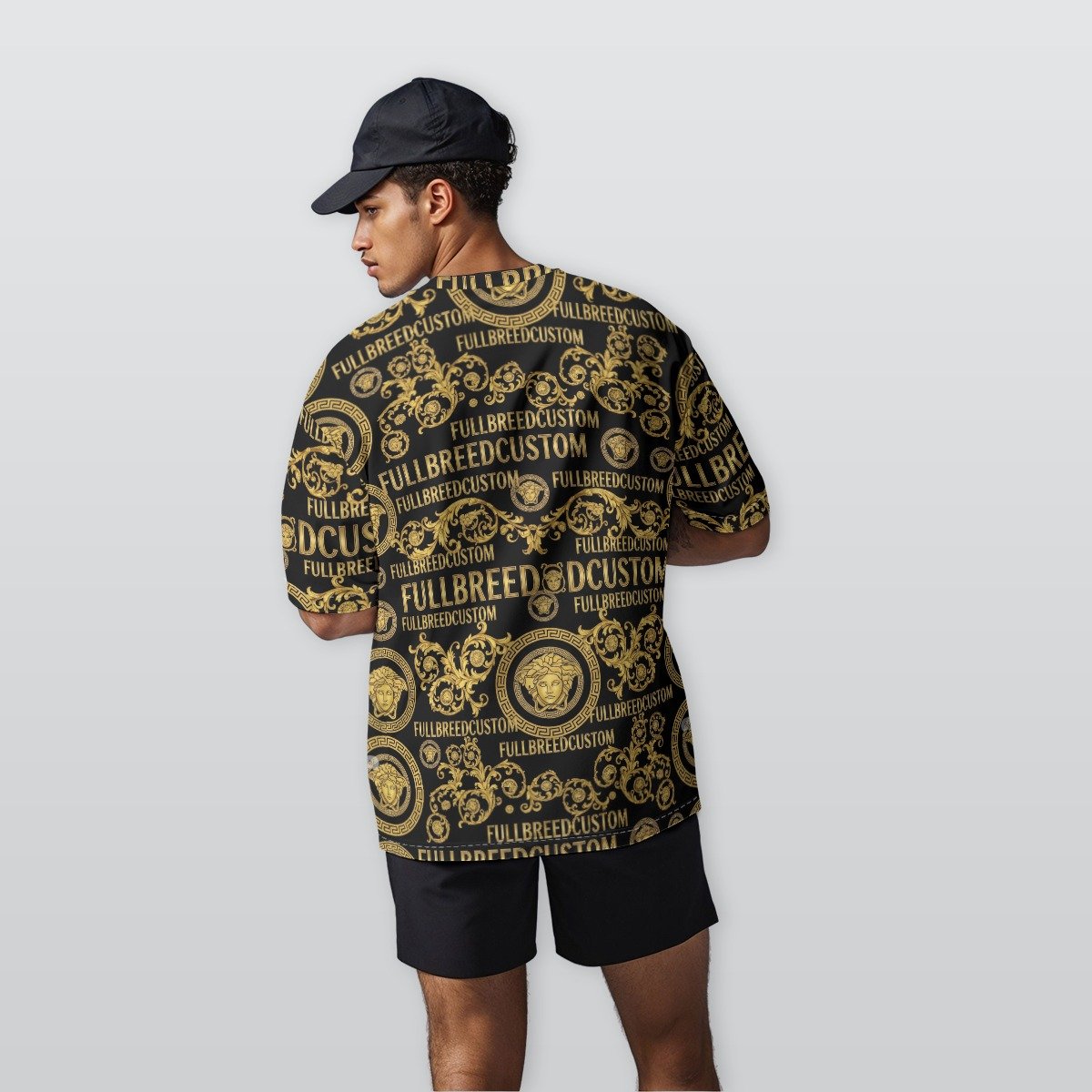 All-Over Print Men’s Oversize Crewneck T-Shirt|230GSM Cotton - Image 2