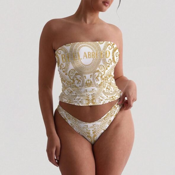 All-Over Print Women's Strapless Tube Top Set